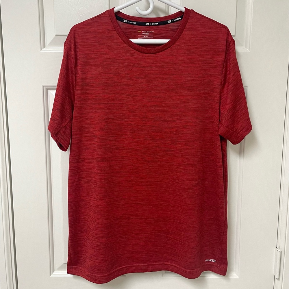 Tek Gear Dry Tek Heather Red Short Sleeve Tee